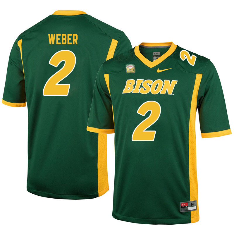 Men #2 Dawson Weber North Dakota State Bison College Football Jerseys Sale-Green - Click Image to Close